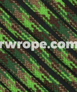 E. L. Wood Braiding Co. 95 Paracord Type 1 - Neon Green Flame Camo #114