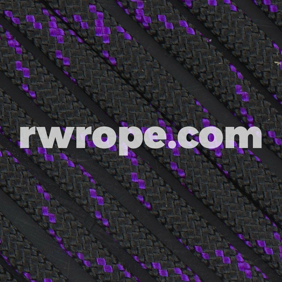 E. L. Wood Braiding Co. Paracord 550 - Black W/ Acid Purple X #217 1 E. L. Wood Braiding Co. Paracord 550 - Black W/ Acid Purple X #217