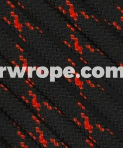 E. L. Wood Braiding Co. Paracord 550 - Black W/ Neon Orange X #218
