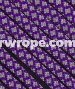 E. L. Wood Braiding Co. Paracord 550 - Acid Purple Silver Grey Diamonds #236