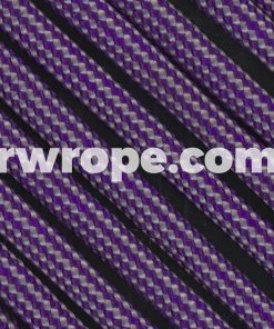 E. L. Wood Braiding Co. Paracord 550 - Acid Purple Silver Grey Stripes #237