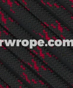 E. L. Wood Braiding Co. Paracord 550 - Black With Imperial Red X #247