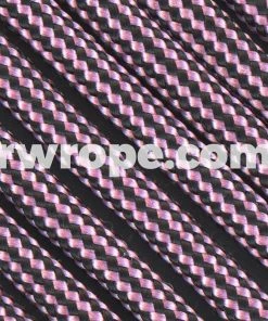 E. L. Wood Braiding Co. Paracord 550 - Rose Pink And Black Stripe #325
