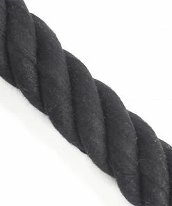 Langman Ropes 100% Cotton 3-Strand Rope, Black, 22mm