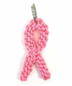 R&W Rope Pink Ribbon 550 Paracord Keychain